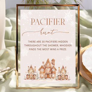 Poster Village Winter Chá de fraldas Pacifier Hunt