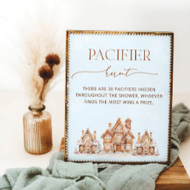 Poster Village Winter Chá de fraldas Pacifier Hunt