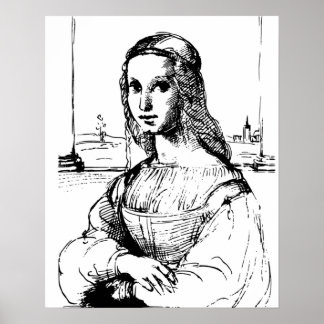 Poster Villager Monalisa art