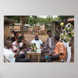 Poster Villagers drinking palm wine