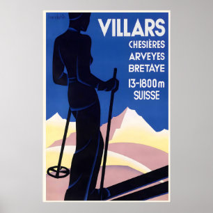 Poster Villars Chesieres Arveyes Bretaye Alpes Suíços