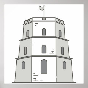 Poster Vilnius Gediminas — Marcos do Mundo