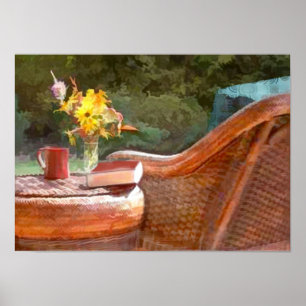 Pôster Vime, café & um bom livro