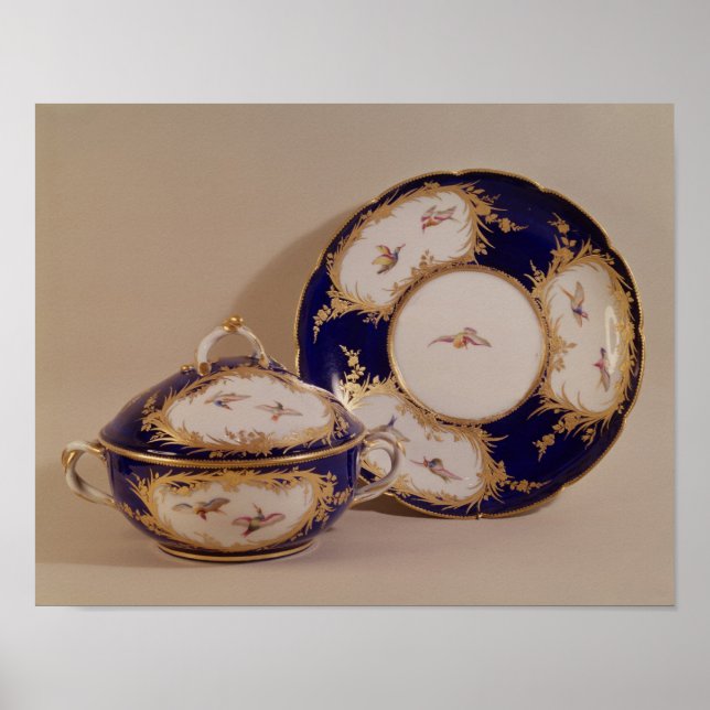 Pôster Vincennes bowl and stand, c.1745 (Frente)