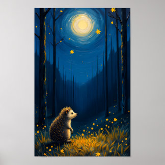 Poster Vincent der Igel im Wald