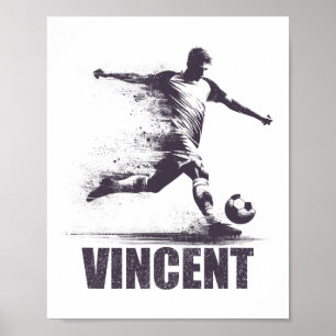 Poster Vincent Futebol Meninos Personalizado Primeiro Nom