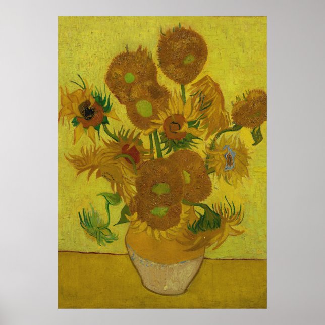 Poster Vincent Van Gogh 15 Sunflowers Painting (Frente)
