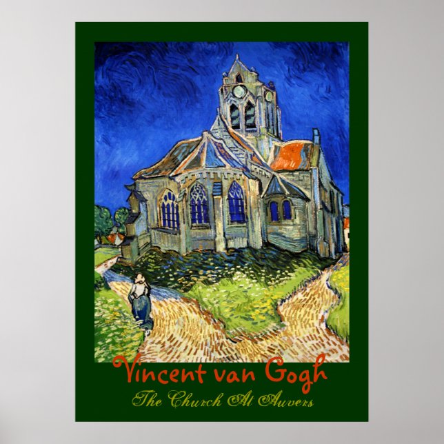 Pôster Vincent van Gogh: A Igreja Em Auvers (Frente)