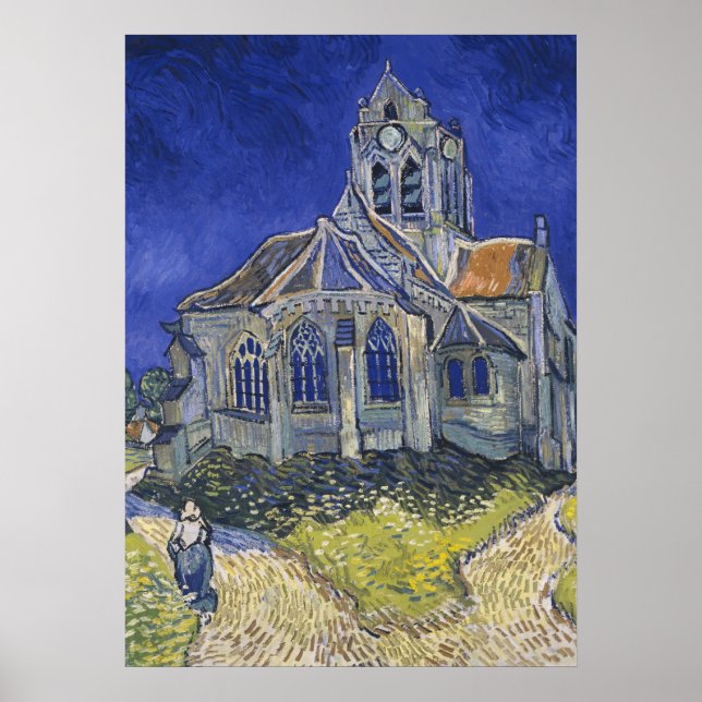 Poster VINCENT VAN GOGH - A igreja em Auvers 1890 (Frente)