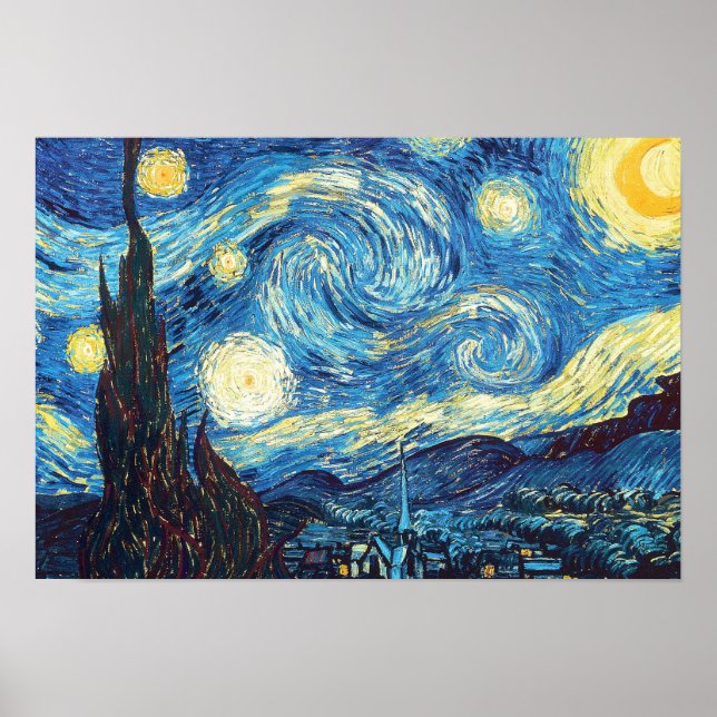 Poster Vincent Van Gogh, A Noite Estrelada (Frente)