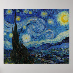 Pôster Vincent van Gogh - A Noite Estrelada  Obras primas