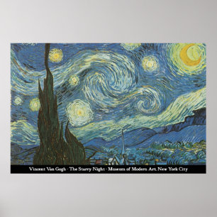 Pôster Vincent van Gogh - a noite estrelado