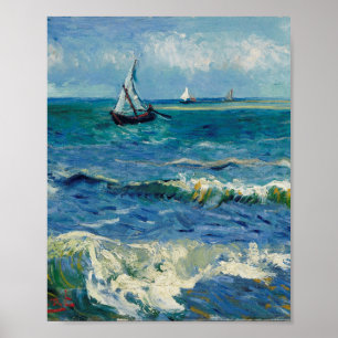 Poster Vincent Van Gogh - A paisagem marinha em Saintes-M