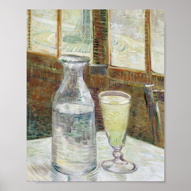 Pôster Vincent Van Gogh ainda vive com a Absinthe Fine Ar (Frente)