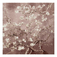 Vincent Van Gogh Almond Blossoms Beige Taupe