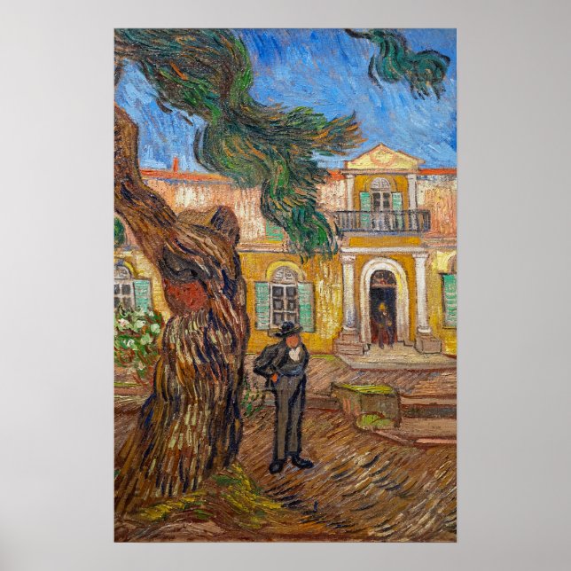 Poster Vincent Van Gogh - Asilo de Saint-Paul em Saint-Ré (Frente)