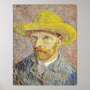 Poster Vincent van Gogh - Autorretrato com Chapéu de Pal