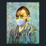 Pôster Vincent Van Gogh autorretrato com mancha de máscar<br><div class="desc">O celular original Vincent Van Gogh selfie o autorretrato com máscara.</div>