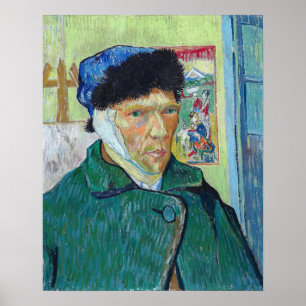 Poster Vincent van Gogh - Autorretrato com ouvido colado