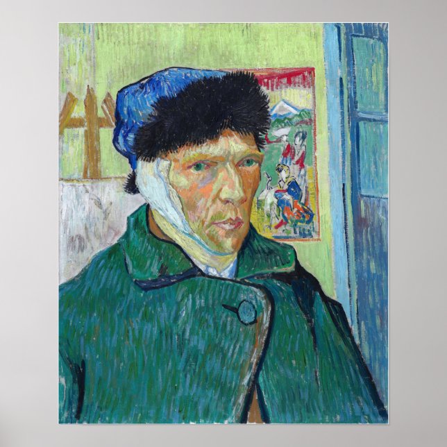 Poster Vincent van Gogh - Autorretrato com ouvido colado (Frente)