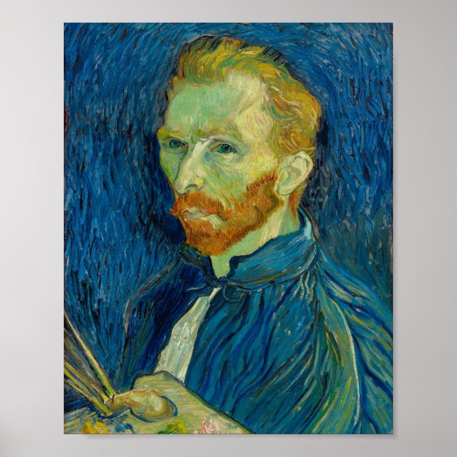 Poster Vincent Van Gogh autorretrato com Paleta de Arte (Frente)