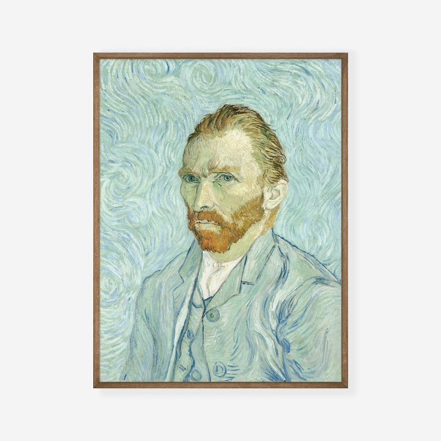 Poster Vincent Van Gogh autorretrato de 1889 pintura azul (Criador carregado)