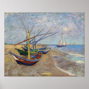 Poster Vincent van Gogh - Barcos de Pesca na Praia