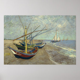 Pôster Vincent van Gogh - Barcos de Pesca na Praia