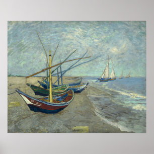 Poster Vincent van Gogh, Barcos de Pesca na Praia