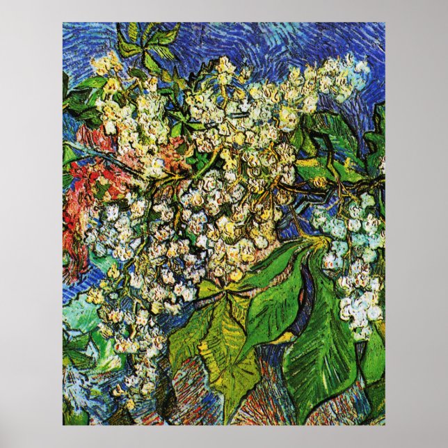 Poster Vincent van Gogh-Blooming, ramos de castanha Poste (Frente)