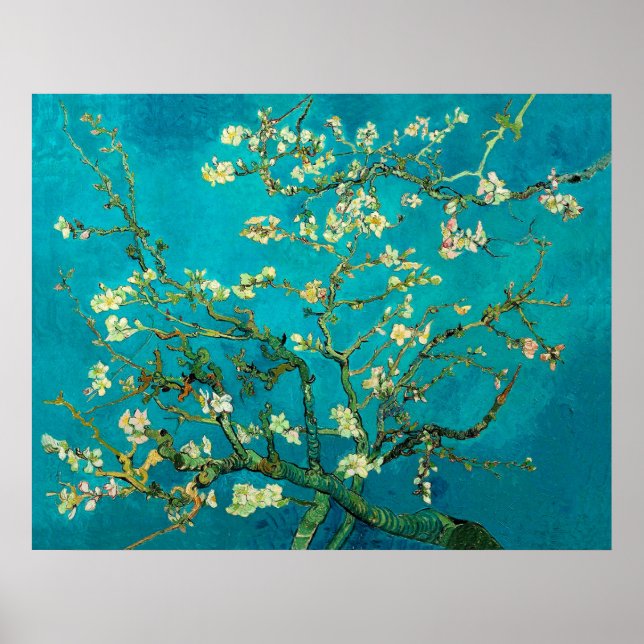 Poster Vincent Van Gogh Blossoming Almond Tree Arte Flora (Frente)