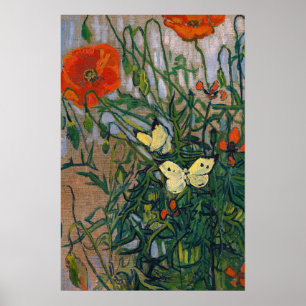 Poster Vincent van Gogh - Borboletas e papagaios