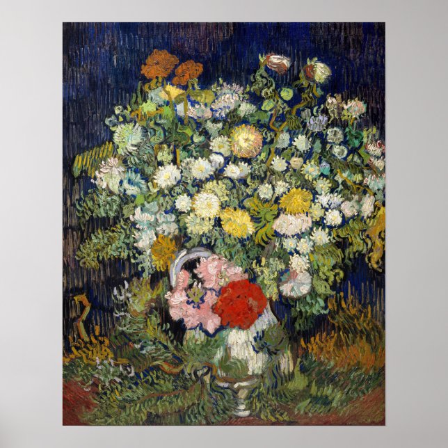 Poster Vincent van Gogh - Buquê de Flores em um Vase (Frente)