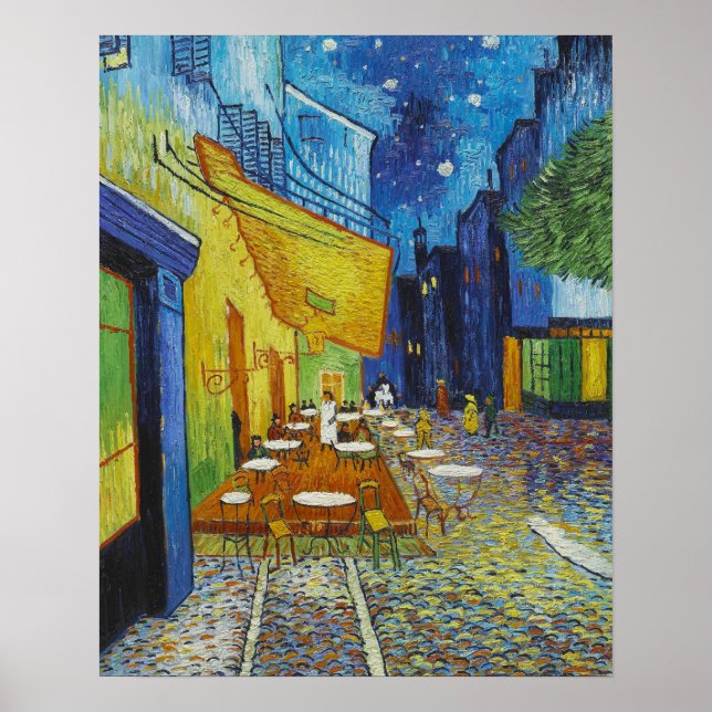 Pôster Vincent Van Gogh, Cafè Terrace à Noite (Frente)