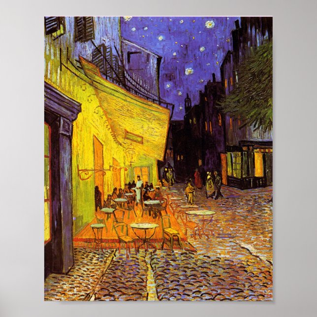 Poster Vincent Van Gogh Cafe Terrace À Noite Em Belas Art (Frente)