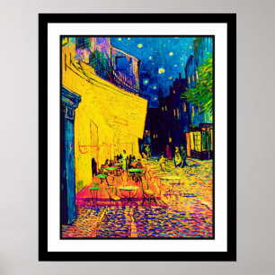 Pôster Vincent Van Gogh - Café Terrace À Noite - Pop Art