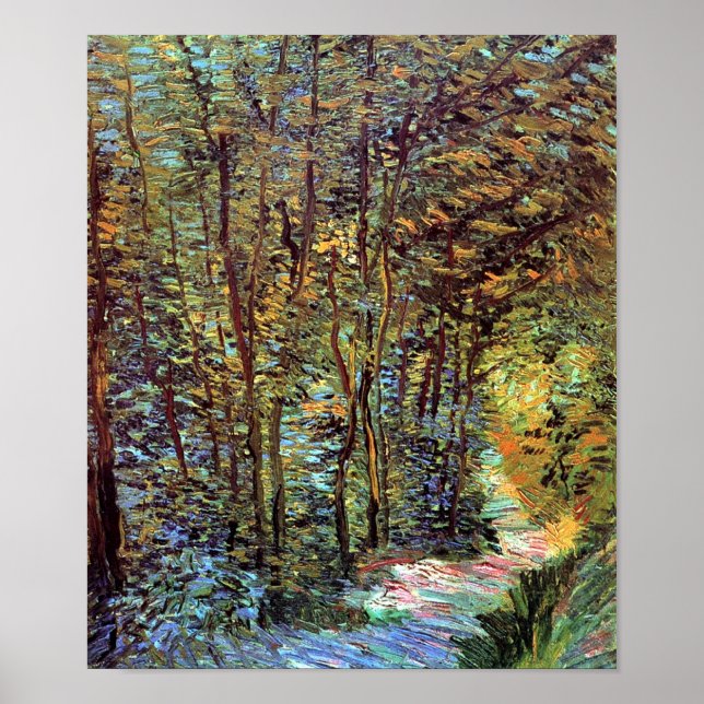 Pôster Vincent Van Gogh - Caminho no Bosque Arte Fina (Frente)