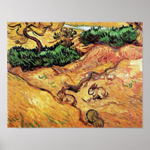 Pôster Vincent Van Gogh - Campo Com Dois Coelhos De Belas