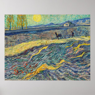 Poster Vincent van Gogh - Campo com lavoura de fazendeiro