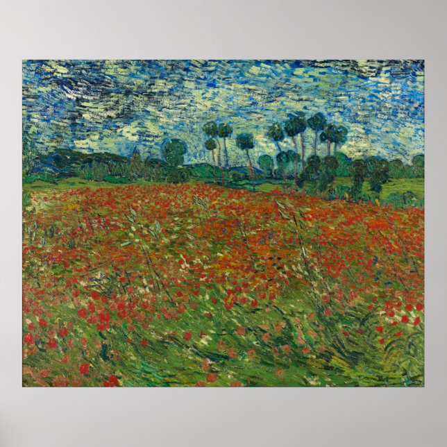 Pôster Vincent van Gogh - Campo de papoulas (Frente)
