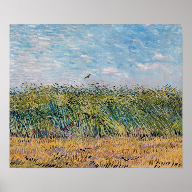 Poster Vincent van Gogh - Campo de trigo com Lark (Frente)