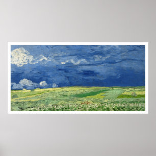Poster Vincent Van Gogh Campo de Trigo Sob Nuvens de Trov