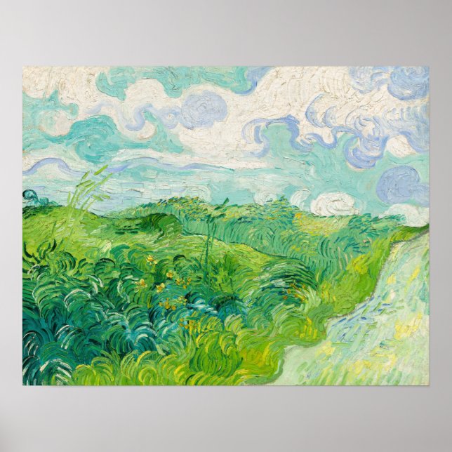 Poster Vincent van Gogh - Campo de Trigo Verde, Auvers (Frente)