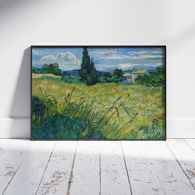 Poster Vincent Van Gogh, Campo de Trigo Verde com Cypress (Criador carregado)