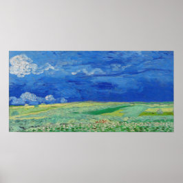 Poster Vincent van Gogh - Campos de rodas sob as nuvens d