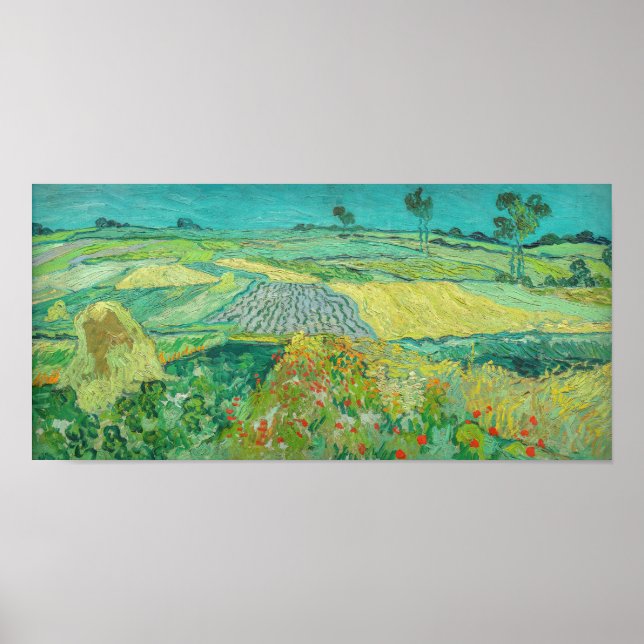 Poster Vincent van Gogh - Campos de trigo perto de Auvers (Frente)