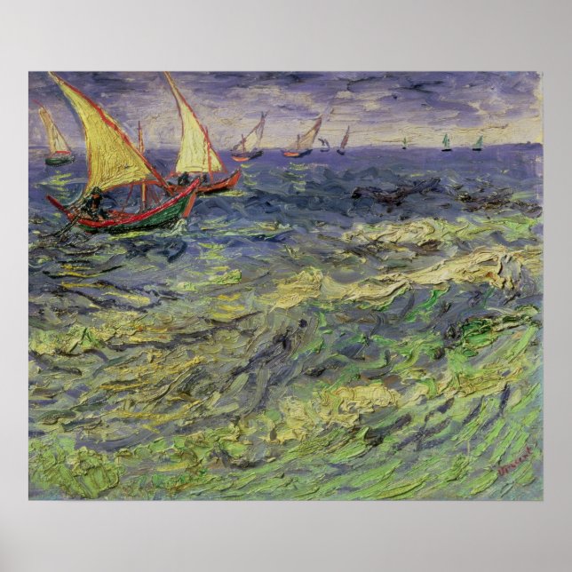 Pôster Vincent van Gogh | Capas de mar em Saintes-Maries (Frente)