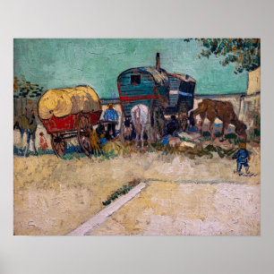 Poster Vincent van Gogh - Caravanas, Acampamento Cigano p