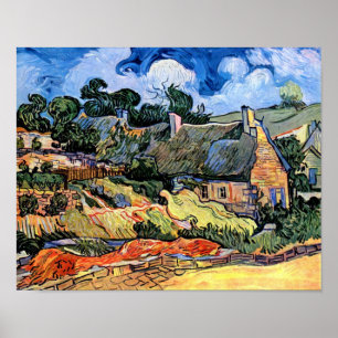 Pôster Vincent van Gogh - casas de campo Thatched em