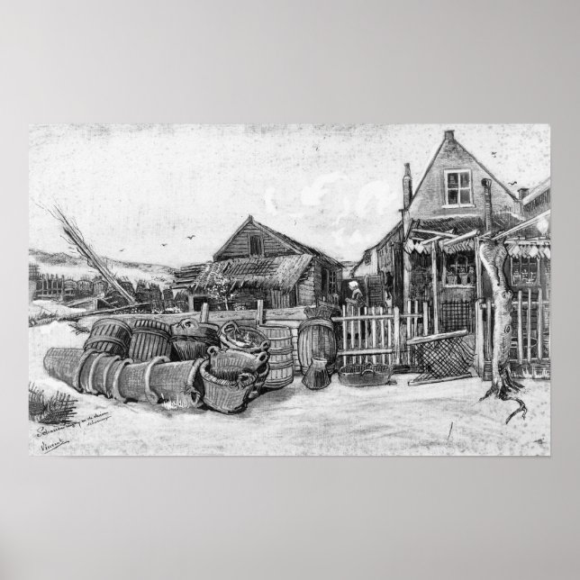 Poster Vincent van Gogh | Casca de secagem de peixe, Sche (Frente)